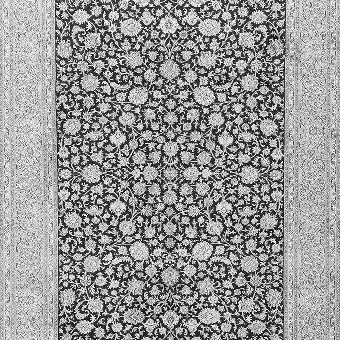 Serging Thickness of Machine Washable Persian Gray Traditional Rug, wshtr1012gry