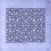 Square Persian Blue Traditional Rug, tr1012blu