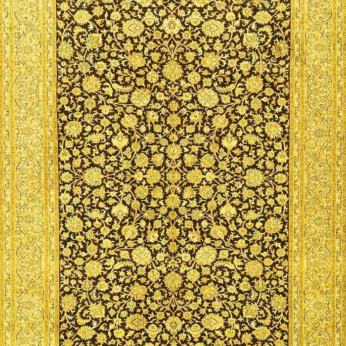Machine Washable Persian Yellow Traditional Rug, wshtr1012yw