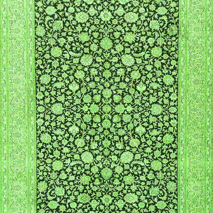 Serging Thickness of Machine Washable Persian Green Traditional Area Rugs, wshtr1012grn