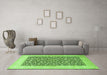 Machine Washable Persian Green Traditional Area Rugs in a Living Room,, wshtr1012grn