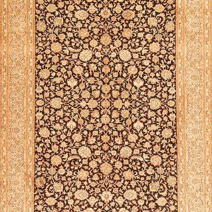 Serging Thickness of Machine Washable Persian Orange Traditional Area Rugs, wshtr1012org