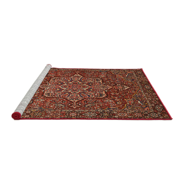 Sideview of Machine Washable Traditional Tomato Red Rug, wshtr1013