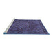 Sideview of Machine Washable Persian Blue Traditional Rug, wshtr1013blu