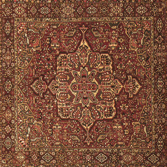 Square Persian Brown Traditional Rug, tr1013brn