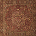 Square Persian Brown Traditional Rug, tr1013brn