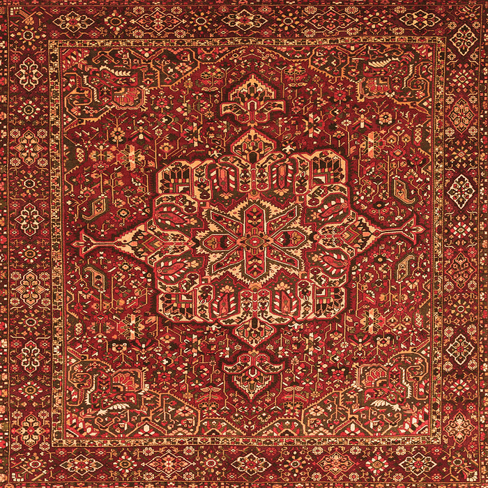 Serging Thickness of Persian Orange Traditional Rug, tr1013org