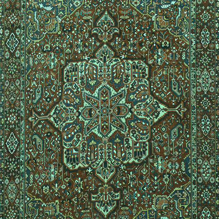 Machine Washable Persian Turquoise Traditional Area Rugs, wshtr1013turq