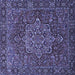 Square Persian Blue Traditional Rug, tr1013blu