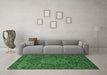 Machine Washable Persian Emerald Green Traditional Area Rugs in a Living Room,, wshtr1013emgrn