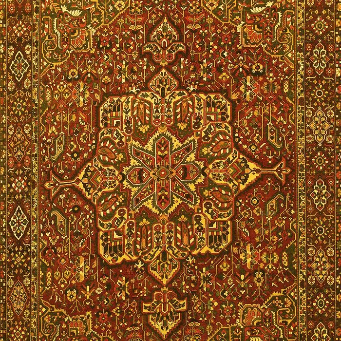 Machine Washable Persian Yellow Traditional Rug, wshtr1013yw