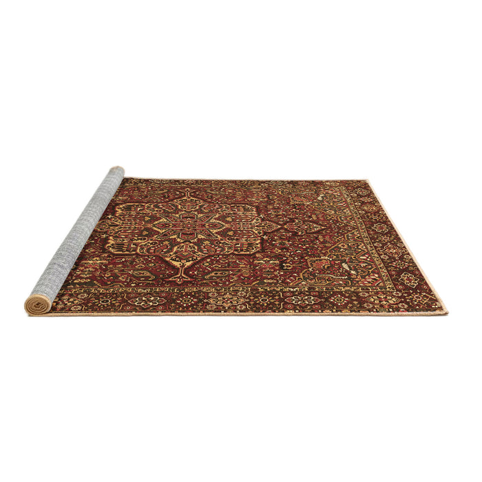 Sideview of Machine Washable Persian Brown Traditional Rug, wshtr1013brn