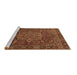 Sideview of Machine Washable Persian Brown Traditional Rug, wshtr1013brn