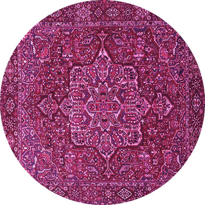 Round Persian Pink Traditional Rug, tr1013pnk