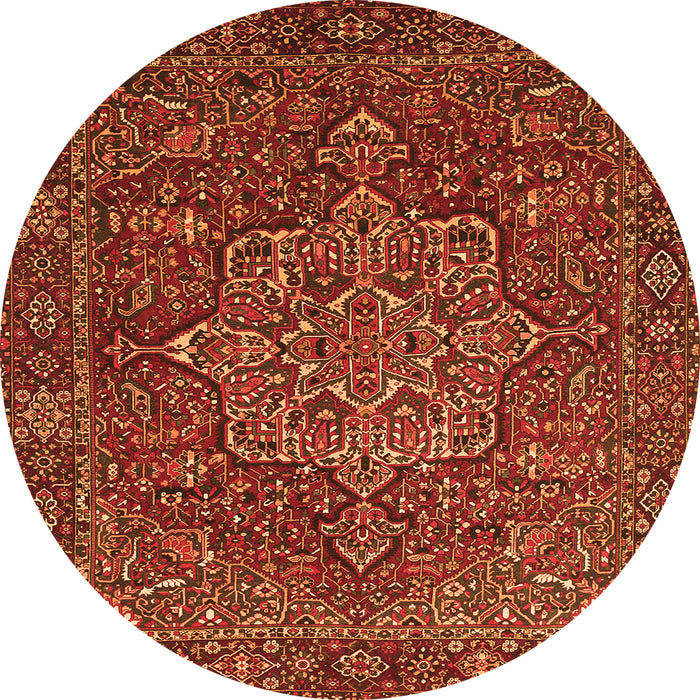 Square Persian Orange Traditional Rug, tr1013org
