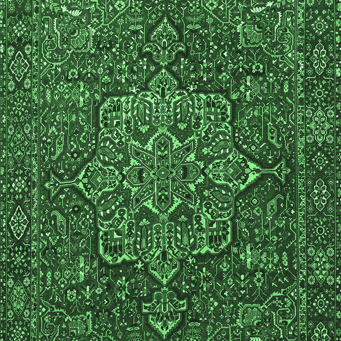 Machine Washable Persian Emerald Green Traditional Area Rugs, wshtr1013emgrn