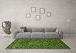 Machine Washable Persian Green Traditional Area Rugs in a Living Room,, wshtr1013grn