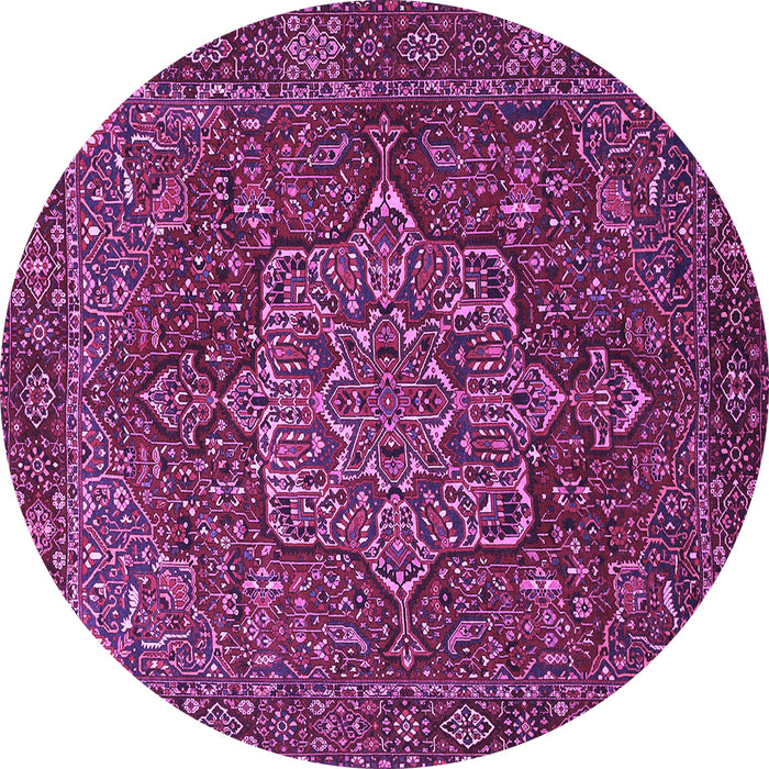 Round Persian Purple Traditional Rug, tr1013pur