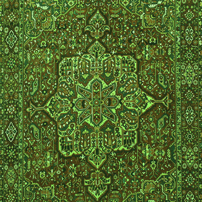 Serging Thickness of Machine Washable Persian Green Traditional Area Rugs, wshtr1013grn