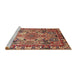 Sideview of Machine Washable Traditional Saffron Red Rug, wshtr1014