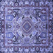 Square Persian Blue Traditional Rug, tr1014blu