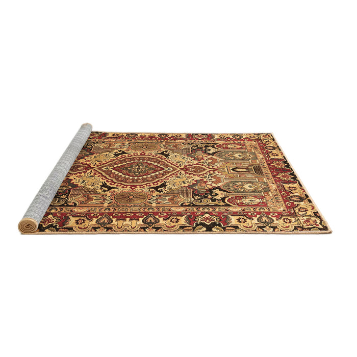 Sideview of Machine Washable Persian Brown Traditional Rug, wshtr1014brn