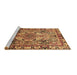 Sideview of Machine Washable Persian Brown Traditional Rug, wshtr1014brn