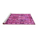 Sideview of Machine Washable Persian Pink Traditional Rug, wshtr1014pnk