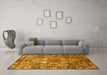 Machine Washable Persian Yellow Traditional Rug in a Living Room, wshtr1014yw