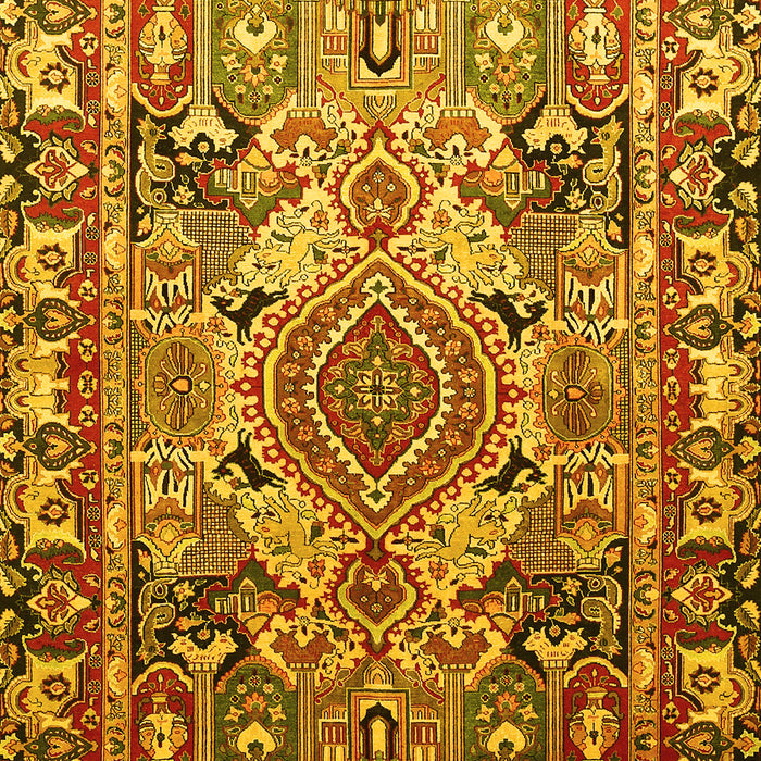 Machine Washable Persian Yellow Traditional Rug, wshtr1014yw