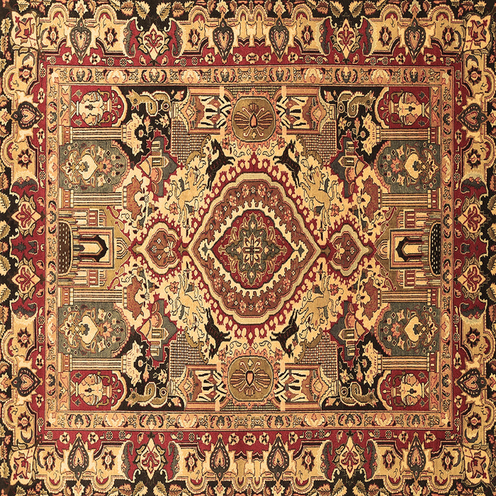 Square Persian Brown Traditional Rug, tr1014brn