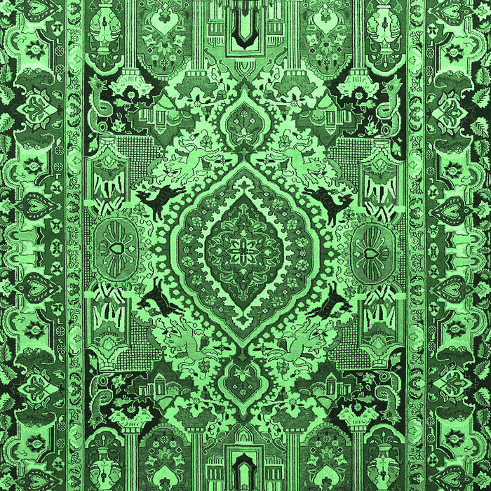 Machine Washable Persian Emerald Green Traditional Area Rugs, wshtr1014emgrn