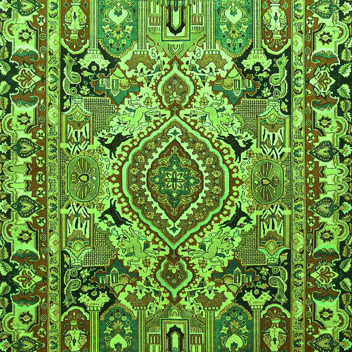 Serging Thickness of Machine Washable Persian Green Traditional Area Rugs, wshtr1014grn