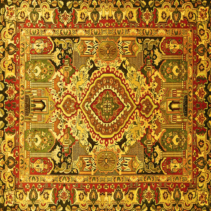 Square Persian Yellow Traditional Rug, tr1014yw