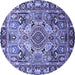 Round Persian Blue Traditional Rug, tr1014blu