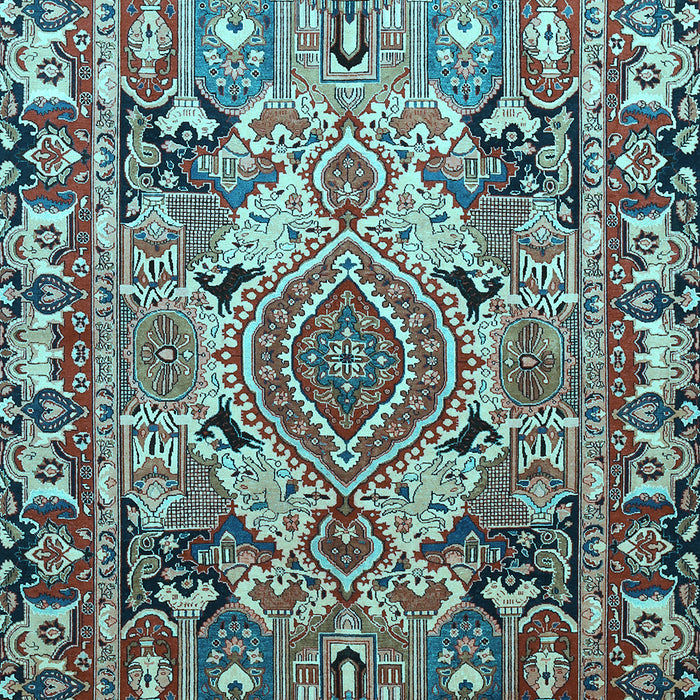 Machine Washable Persian Light Blue Traditional Rug, wshtr1014lblu
