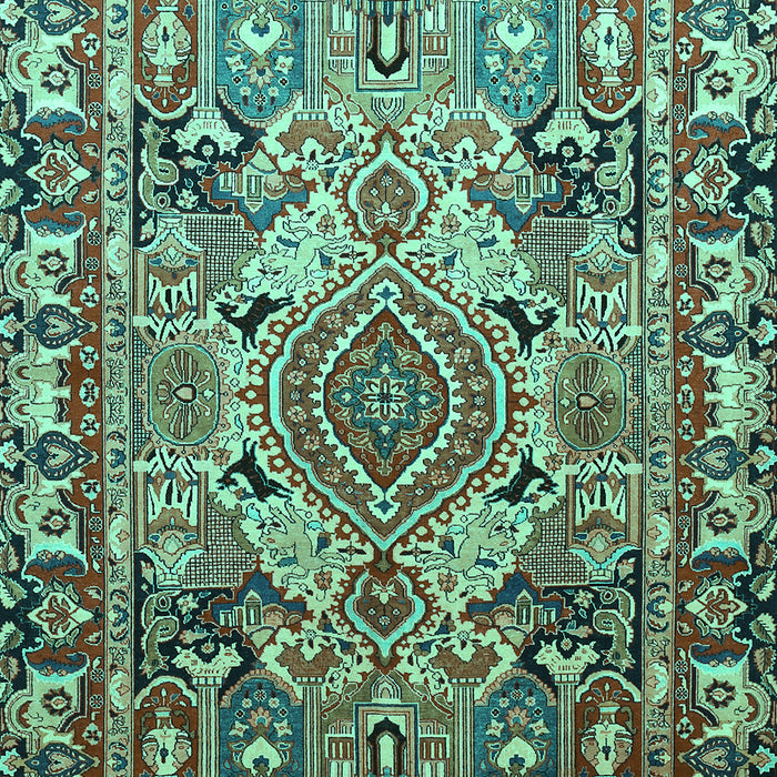 Machine Washable Persian Turquoise Traditional Area Rugs, wshtr1014turq