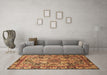 Machine Washable Persian Brown Traditional Rug in a Living Room,, wshtr1014brn