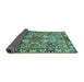 Sideview of Persian Turquoise Traditional Rug, tr1014turq