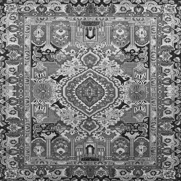 Round Machine Washable Persian Gray Traditional Rug, wshtr1014gry