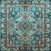 Square Persian Light Blue Traditional Rug, tr1014lblu