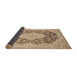 Sideview of Traditional Brown Gold Medallion Rug, tr1015