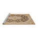 Sideview of Machine Washable Traditional Brown Gold Rug, wshtr1015