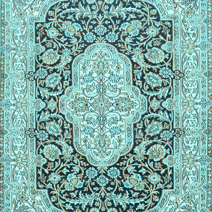 Medallion Light Blue Traditional Rug, tr1015lblu