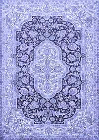 Medallion Blue Traditional Rug, tr1015blu