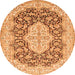 Square Medallion Orange Traditional Rug, tr1015org