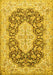 Medallion Yellow Traditional Rug, tr1015yw