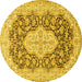 Round Medallion Yellow Traditional Rug, tr1015yw