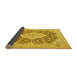 Sideview of Medallion Yellow Traditional Rug, tr1015yw