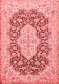 Medallion Red Traditional Rug, tr1015red